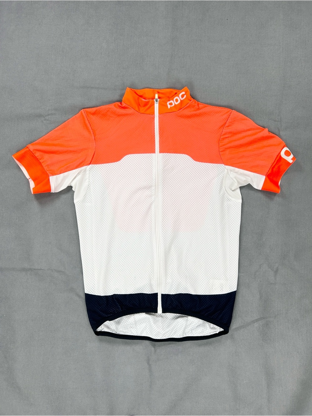 POC Short Sleeve Cycling Jersey Womens Medium Hi Vis Orange White Mesh Road Bike